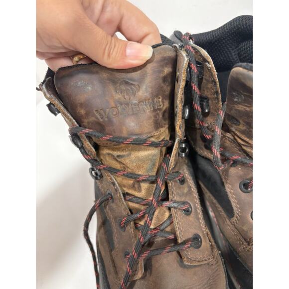 WOLVERINE RAIDER DURASHOCK Composite TOE BOOT Work WATERPROOF‎ SIZE 11 EW Brown main image 4